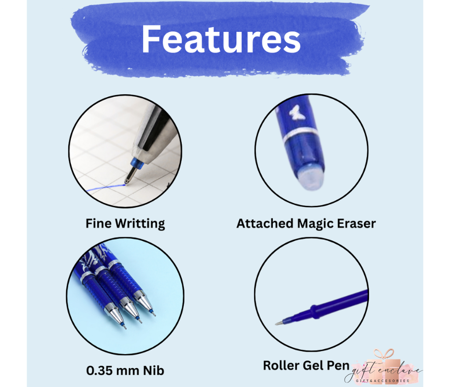 Erasable Pen (blue) pack of 6