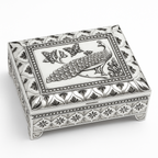 Elegant Enamel & Silver Plated Jewellery Box(white)