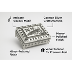 Elegant Enamel & Silver Plated Jewellery Box(white)
