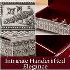 Elegant Enamel & Silver Plated Jewellery Box(white)