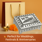 Elegant Enamel & Silver Plated Jewellery Box(white)