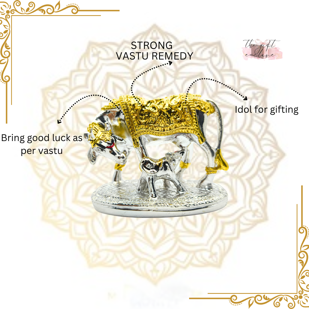 Kamdhenu Cow and Calf Idol
