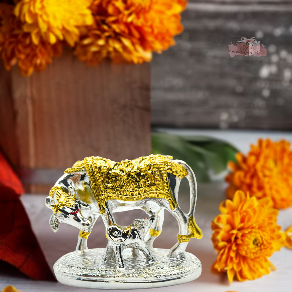 Kamdhenu Cow and Calf Idol