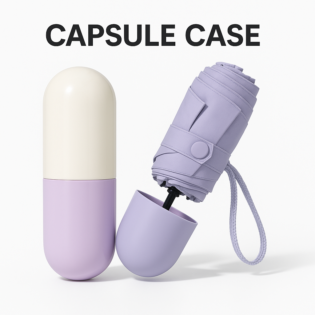 Mini Capsule Umbrella with Case