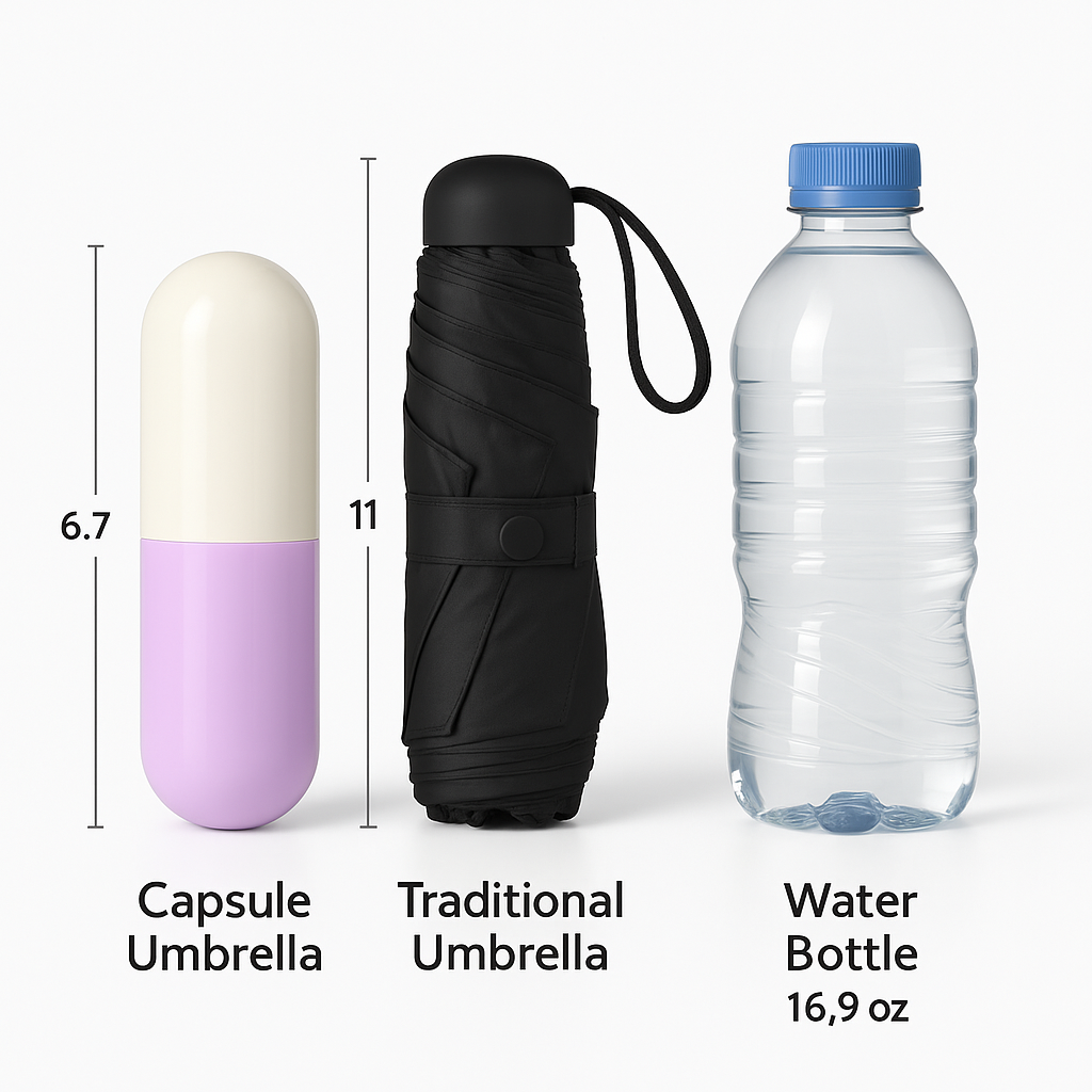 Mini Capsule Umbrella with Case