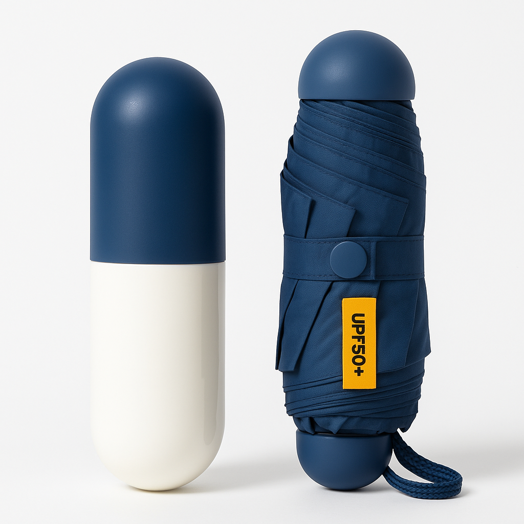 Mini Capsule Umbrella with Case (Blue)