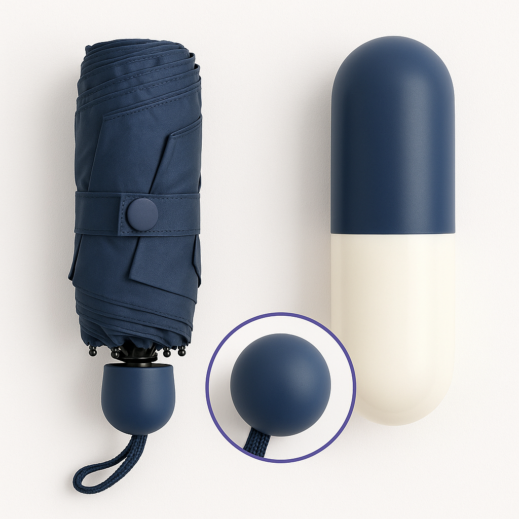 Mini Capsule Umbrella with Case (Blue)